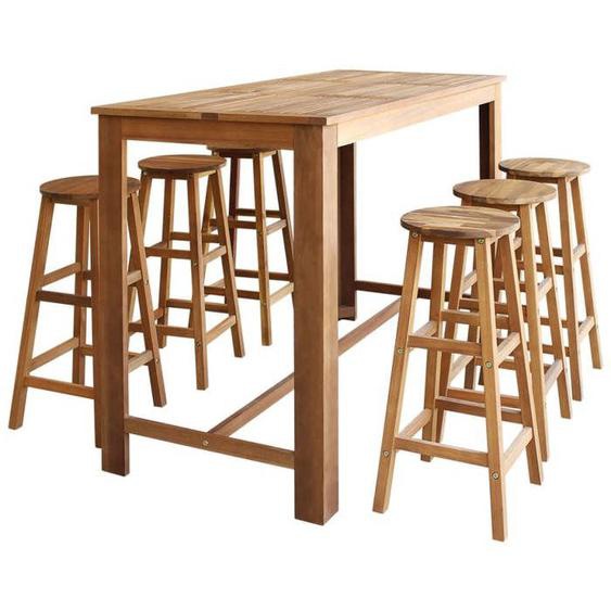 Ensemble table et tabourets de bar en bois dacacia massif - vidaXL - Contemporain - Design - Huilé