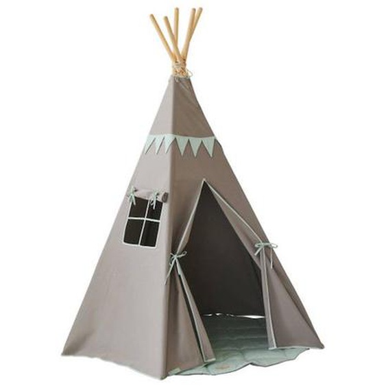 Ensemble Tipi Avec Guirlande Et Tapis Enfant Moi Mili mint Love - Mint Love - Tu Gris