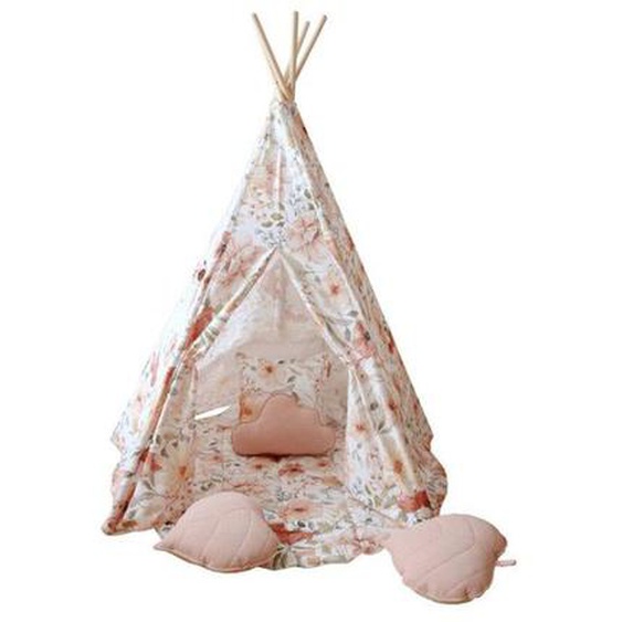 Ensemble Tipi Et Tapis Enfant Moi Mili flower Power - Flower Power - Tu Rose