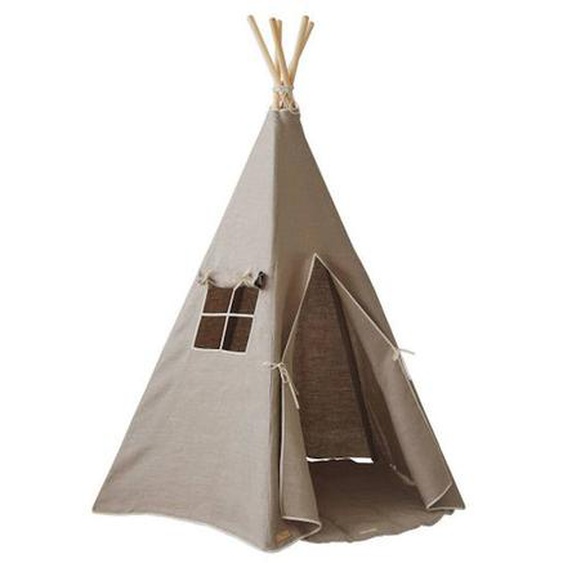 Ensemble Tipi Et Tapis Enfant Moi Mili lin Naturel - Lin Naturel - Tu Marron