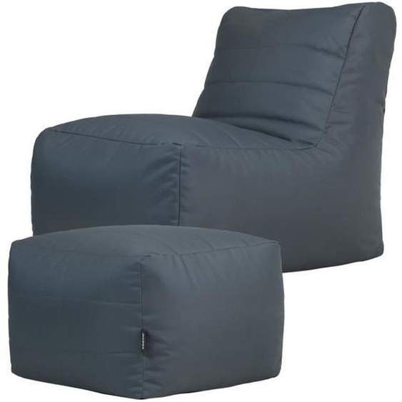 Ensemble Veeva 2 poufs modulaires dextérieur, Gris anthracite