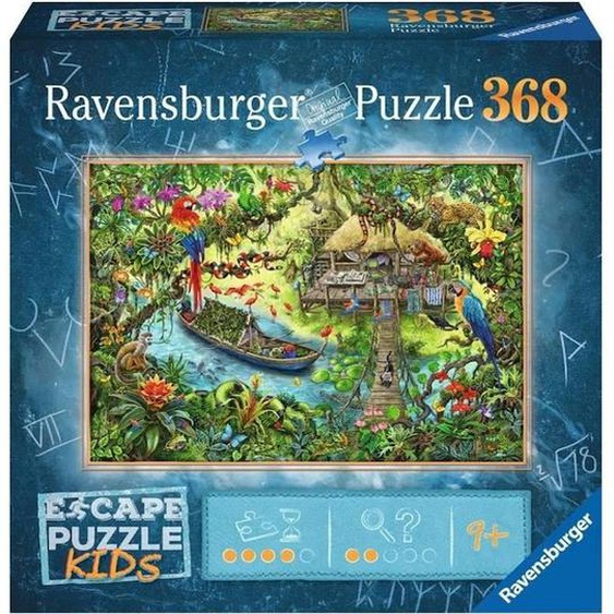 Escape Puzzle Kids - Un Safari Dans La Jungle - Ravensburger - Puzzle Escape Game 368 Pièces - Dès 9 Ans Vert