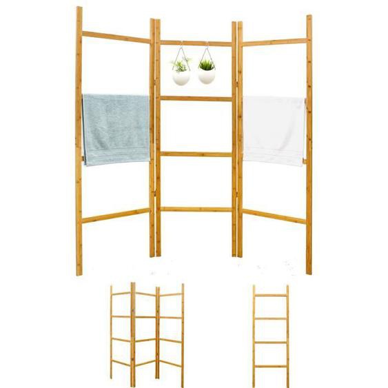 Étagère à échelle en bambou pour salle de bain - DUNEDESIGN - 180x180 cm - Style scandinave et moderne