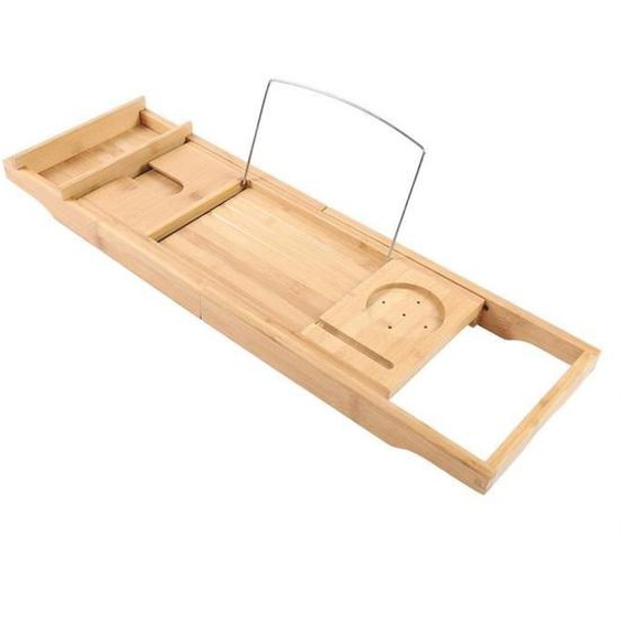 Etagère de baignoire - Organisateur extensible - Peut contenir des boissons - Bambou - 75 x 22,5 x 21cm - Shipenophy