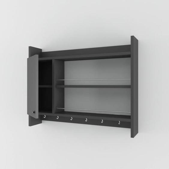 Etagère de cuisine range-épices 1 porte Syban L85cm Anthracite