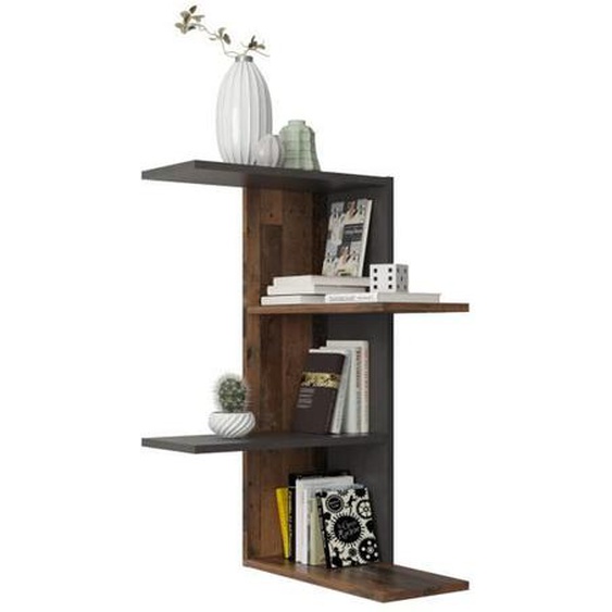 Etagère murale dangle en bois foncé - TERRE DE NUIT - ET13038-3 - Contemporain - Design