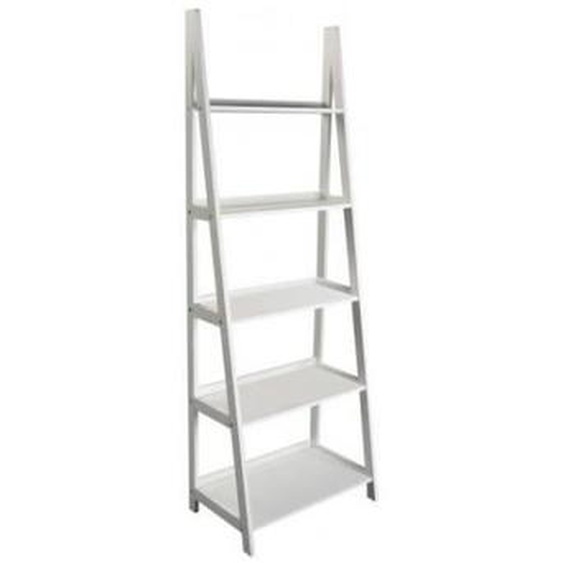 Étagère murale de style industriel Valoria - 180 x 64 x 39 cm - avec 5 étagères ou étagères en Bois - Blanc - Versa