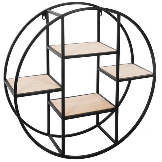 Etagère murale en bois MDF et fer, noire - Dim : D.78 x l.25 cm