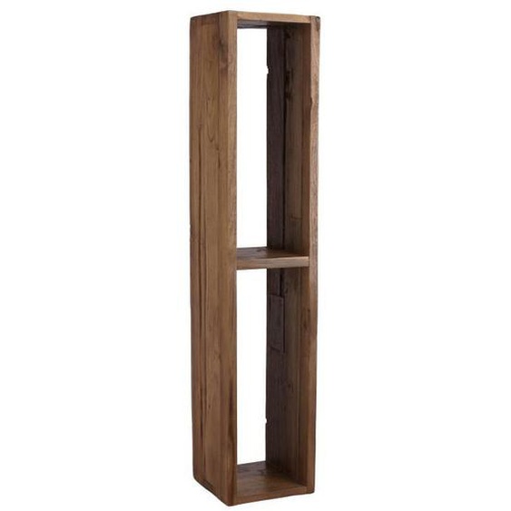 Étagère murale marron rectangulaire 2 niches bois teck recyclé - MACABANE ALIDA