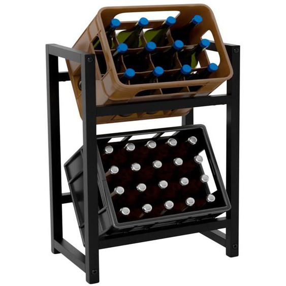 etagere pour 2 caisses a boissons rangement support bouteilles 47x76 cm en metal noir 10_0003072