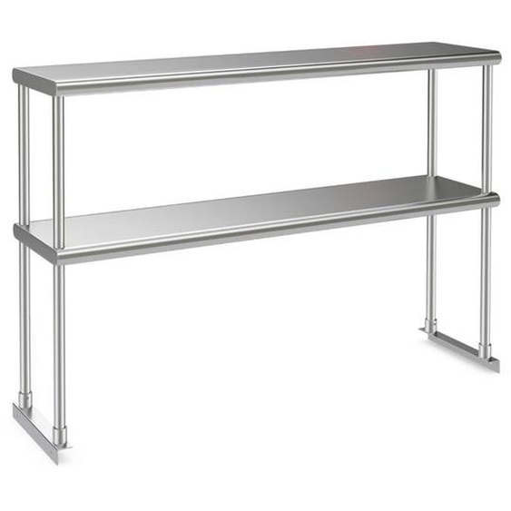 etagere supplementaires pour table de travail cuisine acier inoxydable hauteur reglable etagere 2 niveau 122cm de long