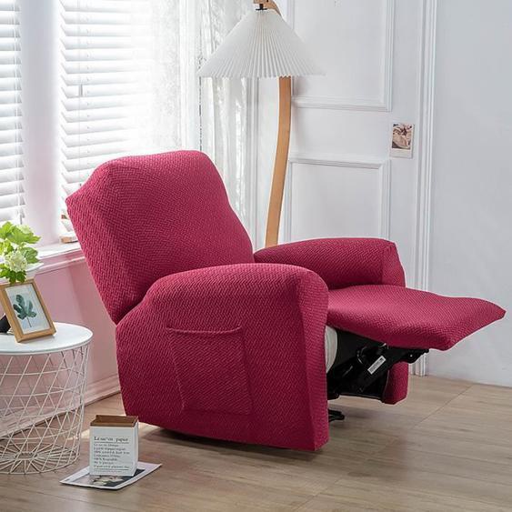 Extensible Housse Fauteuil Relax, Complète Housse De Fauteuil Jacquard 1 Places Housse Fauteuil, Vin