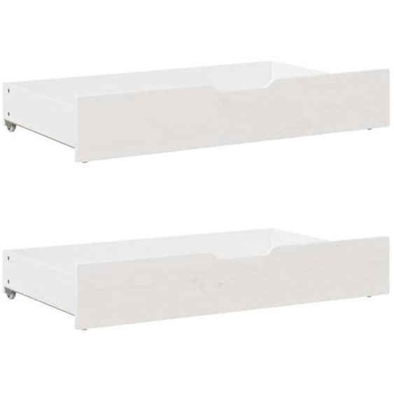 FAN-Tiroirs sous le lit 2 pcs blanc 90x55x16 cm bois de pin massif-FAN850924