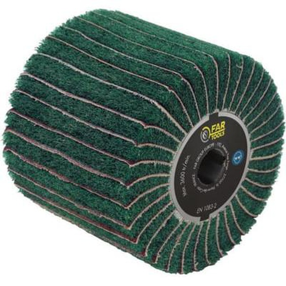 FARTOOLS Brosse fibre synthétique et lamelles abrasives Ø120mm/L100mm