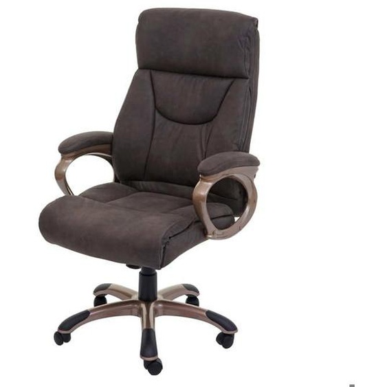 Fauteuil chaise de bureau sur roulettes confortable et moderne aspect daim gris fonce 04_0001777