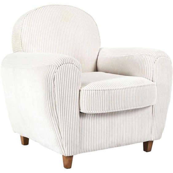 Fauteuil Club En Tissu Côtelé Drammen - Beige