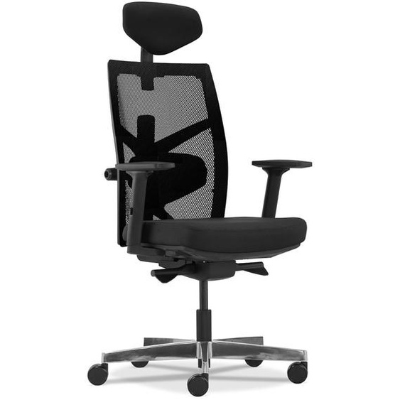 Fauteuil de bureau ergonomique IMPERO en tissu noir