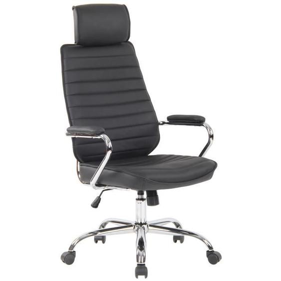 Fauteuil de Bureau Rako en véritable cuir - CLP - Noir - Ajustable - Pivotant