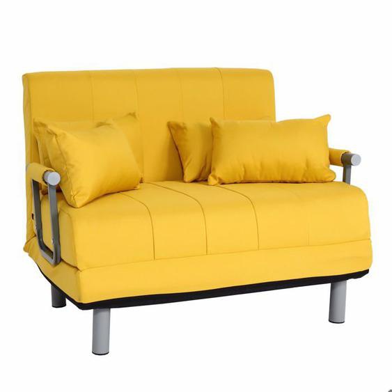 Fauteuil de couchage canape lit lit d appoint relaxation surface de couchage 97x186 cm tissu jaune 04_0006261