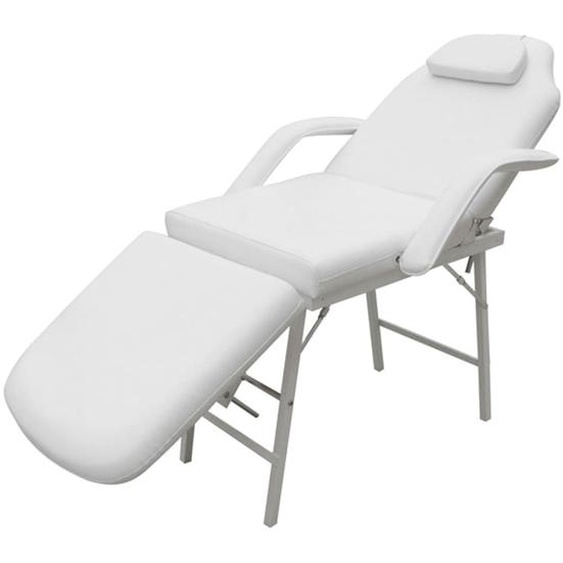 Fauteuil de massage pour traitement facial Simili-cuir Blanc