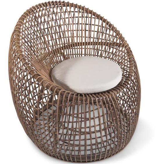 Fauteuil design de jardin en rotin, design Boho Bali - Asan Blanc 90