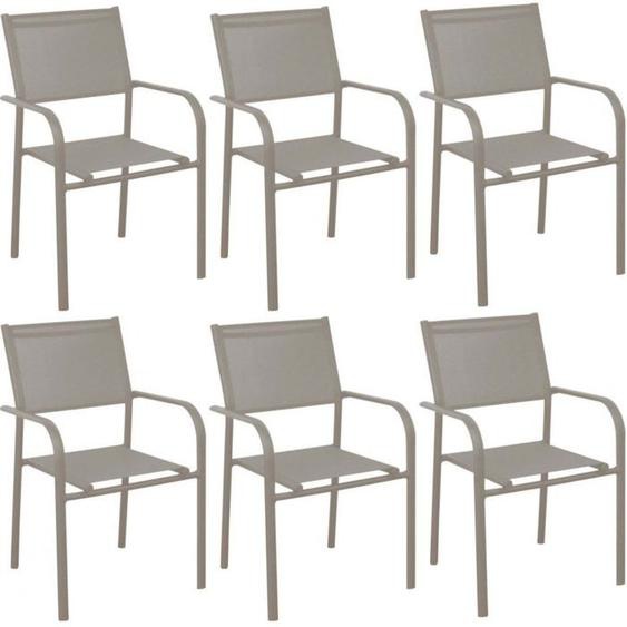 Fauteuil en aluminium Duca (Lot de 6) Crème