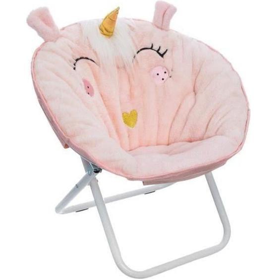 Fauteuil enfant pliant en tissu licorne Rose Atmosphera for kids