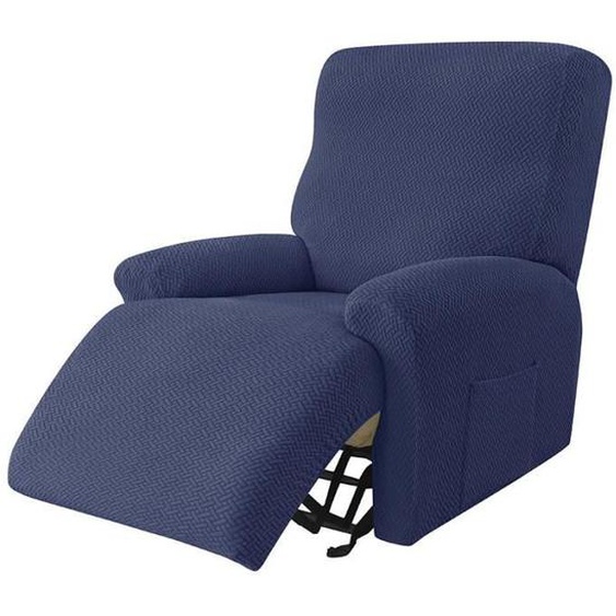 Fauteuil Relax Housse ,1 Pièce Jacquard Housse de Canapé Extensible Bleu