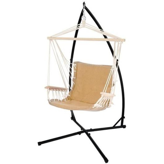 Fauteuil Suspendu avec Châssis de Chaise - ECD GERMANY - Terra Cotta - 120 kg - Meuble de Jardin