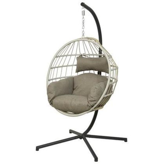 Fauteuil suspendu en corde Palanga Gris - Jardideco 107 x 98 x 198 cm