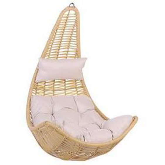 Fauteuil suspendu en rotin beige ATRI II - BELIANI - Jardin - Relaxation