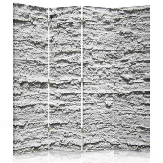 Feeby Diviseur de pièce 4 pans une face Paravent dintérieur en toile imprimée, Enduit gris 145x150 cm