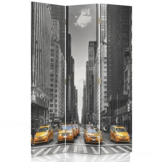 Feeby Paravent Impression toile 3 panneaux une face, New York Taxi 110x150 cm