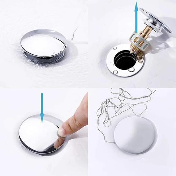 Filtre Évier Universel Anti-Obstruction - SHIPENOPHY - Avec Bonde de Lavabo - Blanc