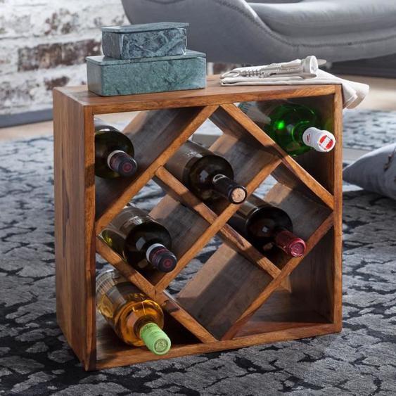 FineBuy Casier à vin Bois Massif Porte-bouteilles de vin Range bouteilles 40 cm