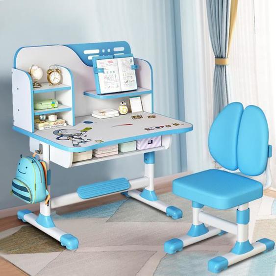 FLASIDU® Ensemble Bureau et Chaise pour Enfant Hauteur Réglable,Blue