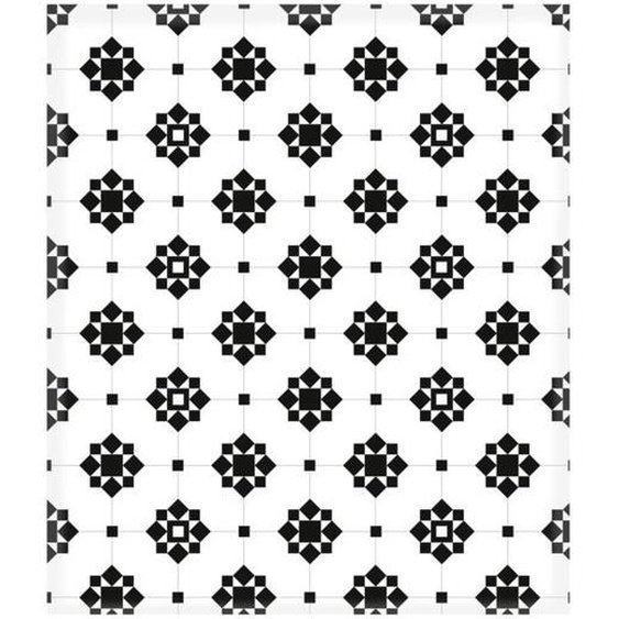 Fond Hotte Design Arabesque - L. 60 X L. 70 Cm - Blanc Et Noir