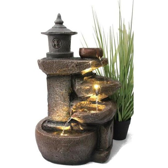 Fontaine BK851 Cascade avec éclairage Fontaine de jardin Fontaine dintérieur Cascade Fontaine de terrasse Décoration