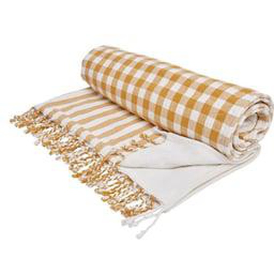 Fouta en coton imprimé, carreaux