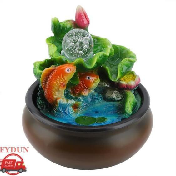 FYDUN Fontaine dEau Feng Shui Poisson Chanceux Mini Fontaine de Bureau Déco Maison