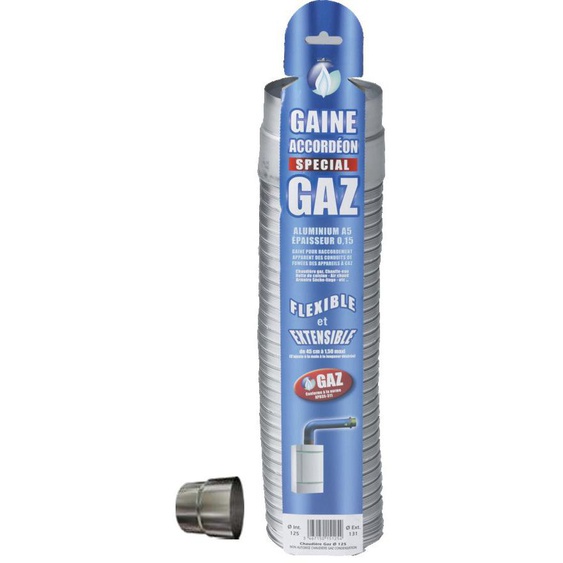 Gaine accordéon spécial gaz 139/146 mm +raccord - TEN - 15139