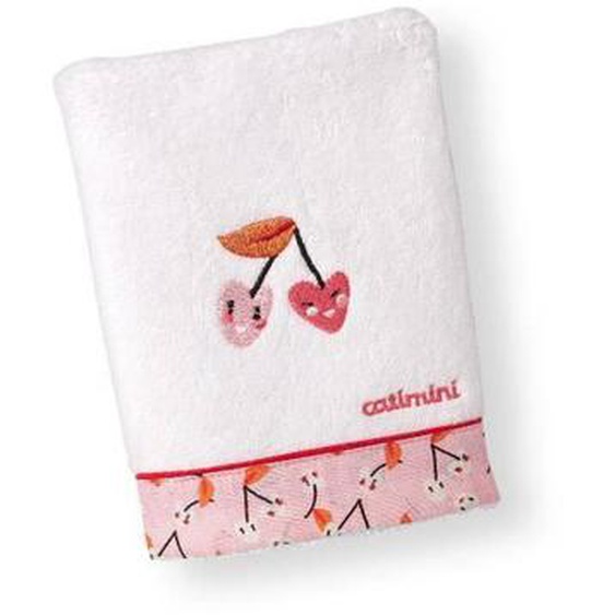 Gant De Toilette - Catimini - Escapade Kawaii - 15x21 Cm - 100% Coton - Blanc Blanc