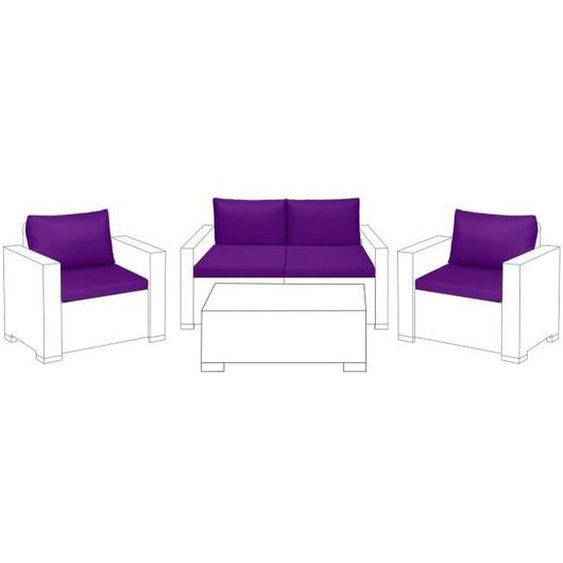 Gardenista Coussin de canapé dextérieur, coussin siege résistant à leau pour meubles en rotin Keter Allibert California 8pk,Violet