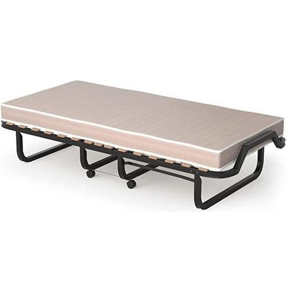 GIANTEX Lit d’Appoint Pliable 80x200 CM avec Roulettes+ Matelas en Mousse à Mémoire Épaisseur 10CM,Lit 1 Place en Acier,Charge