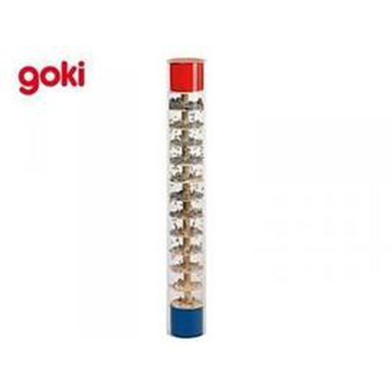 Goki Barre De Pluie - L34xø5,5cm - Billes En Acier - Bois Et Plastique Rouge