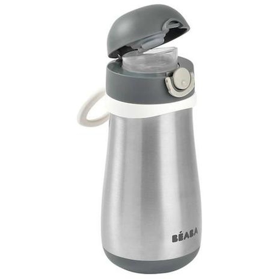 Gourde Inox 350 Ml Beaba Pour Enfants Avec Anse - Pour Apprendre À Boire Sans Tétine Ni Paille - Gris Minéral Gris