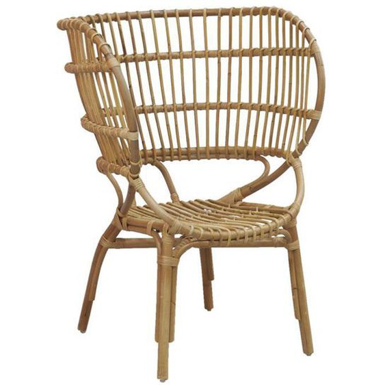 Fauteuil en rotin naturel - AUBRY GASPARD - Empire - Haut dossier arrondi - Confortable - Empilable