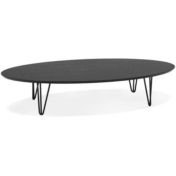 Grande table basse de salon ELYPSE en bois et métal noir