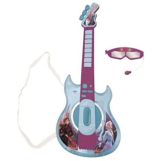 Guitare Électronique Lumineuse Avec Lunettes Équipées Dun Micro - Reine Des Neiges Bleu