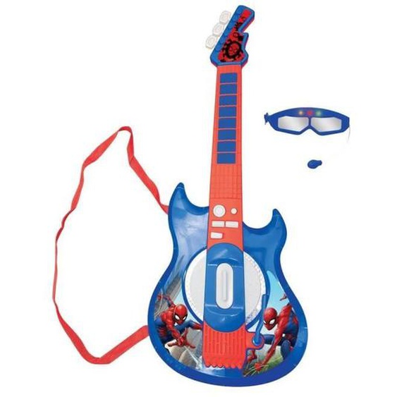 Guitare Électronique Lumineuse Avec Lunettes Équipées Dun Micro - Spiderman Bleu